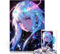Fille d'anime aux Cheveux Bleus Puzzles de 1000 pièces pour Adultes Jeu Pratique Collection d'artistes, Beaux-Arts 38x26cm