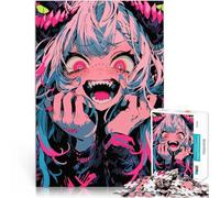 Fille d'anime aux Dents Pointues Puzzles pour Adultes 2000 pièces Jeu de Quiz avec des pièces de Formes aléatoires entièrement imbriquées 70x100cm