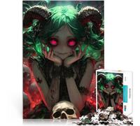 Fille d'anime démoniaque et maléfique Puzzle Adulte 1000 pièces Jouets de Jeu Activités Amusantes à la Maison, Cadeaux d'anniversaire, Cadeaux de Voyage, 38x26cm