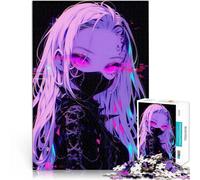 Fille d'anime Rose néon Puzzle 1000 pièces pour Adultes Jeux éducatifs Jouets DIY Cadeau d'anniversaire, Cadeaux, décoration Murale 38x26cm