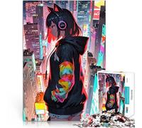 Fille dans la Ville Puzzle 1000 pièces pour Adolescents Réduction du Stress intéressante Convient aux Couples 38x26cm
