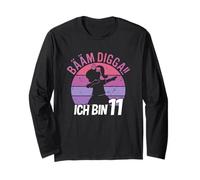 Fille Danse Bääm Digga Je suis 11 Ans Dab Anniversaire Manche Longue