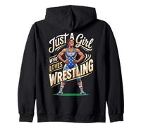 Fille de catcheuse Qui Aime la Lutte aux États-Unis Sweat à Capuche