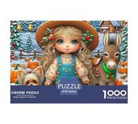 Fille de Ferme d'hiver 1000 Pièces Puzzle pour Adultes Jeux Éducatifs Puzzle Anti-Stress Cultiver l'esprit D'équipe Cadeaux pour Adultes 38x26cm/1000pcs