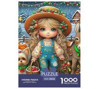 Fille de Ferme d'hiver Puzzles 1000 Piezas Para Adultos, Reto Familiar, Antiestrés, Fomenta Colaboración Para Hombres, Mujeres, Mayores 38x26cm/1000pcs