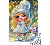 Fille de Neige 1000 Pièces Puzzle pour Adultes Jeu Stimulant Divertissement Apaisant Entraîner La Mémoire du Cerveau Cadeaux pour Adultes 500pcs (52x38cm)