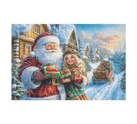 Fille de Noël Cadeau Maison Vie décontractée Rural Campagne Puzzle 1000 Pièces pour Adultes Agréable Captivant Et Créatif Parfait pour Loisirs Et Moments en Famille （75x50cm）