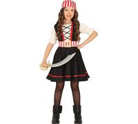 Fille de pirate Costume Carnaval Aventure Terreur Lac Clapet Costume Fête Classique Unique Mardi Gras Foulard Fille de chapiteau Fête de pirate, Taille : 98/104 Couleur : Noir