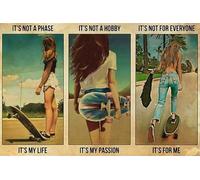 Fille De Skateboard, Ce n'est Pas Une Phase, Ce n'est Pas Un Passe-Temps Tapis De Porte Antidérapant Paillasson Ramasse La Saleté Paillasson Exterieur pour Cuisine Maison Baignoire 40 X 60Cm
