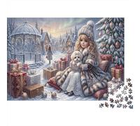 Fille des neiges de NoëlPuzzles 1000 Pièces en Papier Recyclé Pays des Merveilles Hivernales pour Grands-Parents Anti-Stress Renforcement Familial Qualité Premium 52x38cm/1000pcs