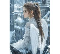 Fille Diamond Painting Adulte, 5D Peinture Diamant Aile Diamond Painting Enfant Débutant Bricolage Cristal Point de Croix Puzzle Tableau Perle Broderie Diamant, Salon Murale Décoration 50x70cm 7m-2M