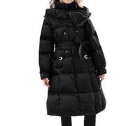 Fille Doudoune Longue Manteau Duvet Enfants Filles Chaud Hiver Veste Zippé épais Chaud en Peluche Parka Manteaux et Blousons avec Capuche Fourrure Duvet en Coton Warm Winter Coats pour 5-16 ans