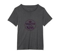 Fille du Roi : Couronne Royale pour, chrétiens T-Shirt, Femme Grandes Tailles, Chiné Foncé, 3X