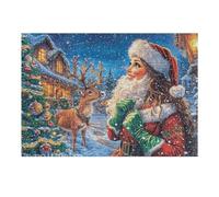 Fille Elfe Cerf Forêt Faune Sauvage Nature Sauvage Puzzle 300 Pièces pour Adultes Agréable Amusant Et Créatif Parfait pour Loisirs Et Moments Libres 300 PCS（40x28cm）