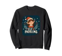 Fille Elfe drôle avec des problèmes pour Les Amoureux de Noël Sweatshirt