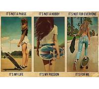 Fille en Skateboard Ce n'est Pas Une Phase Ce n'est Pas Un Passe-Temps Horizontal Paillasson Exterieur Ramasse La Saleté Tapis De Bain Antidérapant Absorbant Tapis De Porte pour Couloir Balcon CU