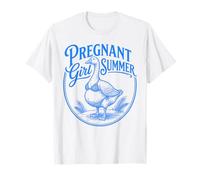 Fille Enceinte Été Vintage Goose Attend Maman Plage T-Shirt