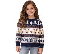 Fille Enfant Crop Top Pull De Noël Fille Haut Pullover Noël Manches Longues | Rouge Et Bleu,Chaleur D'Hiver,Col En Vis,Décontracté,Bonne Année,Action De Grâces,Compétition,Party,Mariage,Anniversaire
