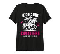 Fille Equitation Cheval Je suis Une Cavalière Qui Déchire T-Shirt Haut de Gamme