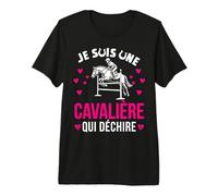 Fille Equitation Cheval Je suis Une Cavalière Qui Déchire T-Shirt Haut de Gamme