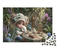 Fille et chiotPuzzle Premium 1000 Pièces Complet Jardin Anglais Vintage pour Adultes Entraînement Cognitif Loisirs Créatifs 52x38cm/1000pcs