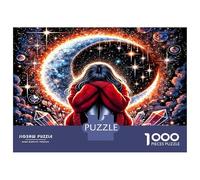 Fille et Lune et Cristal 1000 Pièces Puzzle Classique Ambiance Mystique du Cristal Pack Puzzle Carton Solide - DIY Familial Amusant, Belle Déco, Cadeau D’Anniversaire Parfait pour Les 52x38cm/1000pcs