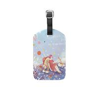 Fille Fleur Champignon Mignon Etiquettes à Bagages de Valises Voyage en Cuir Etiquette Nom Adresse ID Tags Drôle pour Les Garçons Filles(3PACK)