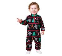 Fille Garçon Tenue De Noël Unisexe Pour Barboteuse Et Body D'Hiver | Changement Couche Facile,Étanche Au Vent,Pour Nouveau Nés 0 24 Mois,Veille De Noël,Fête,Mauvais Temps Froid,Réunions Famille