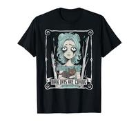 Fille gothique, sorcière et chat. Les jours sombres sont à venir. Halloween Emo T-Shirt