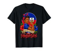 Fille Haïtienne Drapeau Haïti Femme T-Shirt Graphique avec Valeur