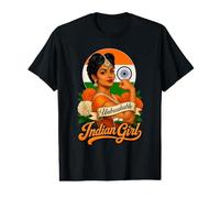 Fille Indienne Drapeau Inde Femme T-Shirt Graphique avec Valeur
