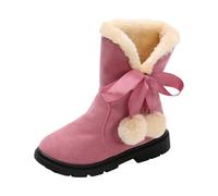 Fille Jaune Bout Rapporté Bottes Shoes Mesh Soft Sole Breathable Sports Short Boots Fille Blanc Bout Cycliste Bottes (Pink, 34 Big Kids)
