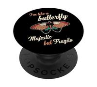 Fille Je suis comme Un Papillon pour Un lépidoptériste PopSockets PopGrip Adhésif