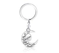Fille je t'aime à la lune et le dos - Lune et coeur en forme de porte-clés porte-clés cadeau (1pcs, argent) nouveau libéré et populaireOpération facile