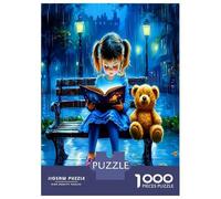 Fille Livre Ours 1000 Pièces Puzzle Charme Nocturne des Contes Puzzle Premium Carton Haut De Gamme - Seniors, Concentration, Cadeau Maison Neuve Et Loisirs Indoor 70x50cm/1000pcs