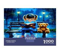 Fille Livre Ours 1000 Pièces Puzzle Classique Charme Nocturne des Contes Coffret Puzzle Carton Épais - Ultra Dur, Détente Et Créativité, Idéal pour Loisirs Indoor Et Petits Cadeaux 38x26cm/1000pcs