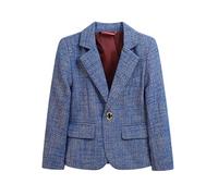 Fille Manches Longues Écharpe Costume Formel Veste Ouvert Avant Poche intérieure Pour Enfants, L-3, 10-11 ans