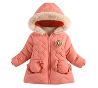 Fille Manteau Enfant Hiver Chaud Doudoune Épaisse Parka à Capuche en Fourrure Mi-Longue Veste Chaude d'hiver pour Filles Manteaux et Blousons en Fausse Fourrure Vêtement de Plein Air 1-5 Ans