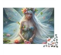 Fille Mignonne 1000 Pièces Fée de lys d'eau Puzzle Adulte Impression HD Anti-Stress Stimuler l'esprit pour Débutants Livraison Rapide avec Affiche Guide 70x50cm/1000pcs
