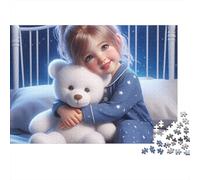 Fille Mignonne 1000 Pièces Fille avec Teddy Puzzle Adulte Carton Épais Anti-Stress Difficile pour Experts pour Collectionner Livraison Rapide 52x38cm/1000pcs