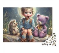 Fille Mignonne 1000 Pièces Lune Fille & Amis Puzzle Adulte Impression HD Anti-Stress Stimuler l'esprit pour Passionnés pour Cadeaux Corporatifs 70x50cm/1000pcs