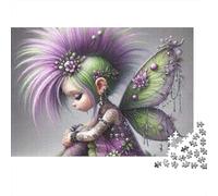 Fille Mignonne 1000 Pièces Punk Violet Cheveux fée Puzzle Adulte Qualité Premium Anti-Stress Difficile pour Experts pour Collectionner Édition Limitée 70x50cm/1000pcs
