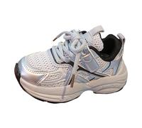 Fille Noir Décontractée Baskets Kids Shoes Sneakers for Girls Fille Multicolore Extérieur Baskets (Silver, 27 Little Child)