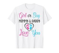 Fille ou garçon maman et papa vous aiment bébé révéler le sexe T-Shirt
