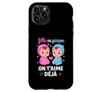 Fille ou Garçon on T Aime Deja Révélation du Sexe bébé Coque pour iPhone 11 Pro