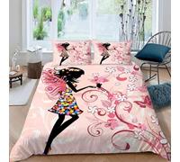 Fille Papillon Housse De Couette X Imprim¿¿ D Rose Fleuri Parure De Lit Personnes Ado Fille Enfants Microfibre Literie Pi¿¿Ces Avec Fermeture ¿¿