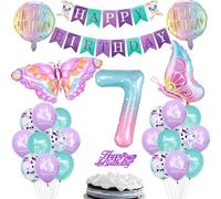 Fille Papillons multicolores anniversaire 7 an decoration