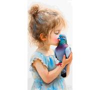 Fille pigeon Diamond Painting Kit pour Adulte Enfant, 5D Diamant Painting Images Ronde Diamond Peinture Diamant Adulte, DIY Cristal Débutant Art Set pour Décoration Murale Maison Cadeaux 40x80cm t-660