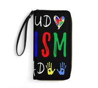 Fille Pochette Cadeaux De Sensibilisation À l'Autisme pour Un Fier Papa Autiste Porte Monnaie Femme Élégant Femme Pouch Bourse Vintage Coin Purse Wallet pour Prof, Garcon, Fille