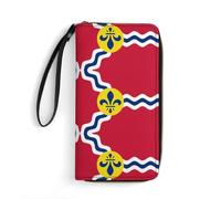 Fille Pochette Drapeau De Saint-Louis Coin Purse Wallet Imprimé Porte-Feuille en Cuire Exquis Porte Monnaie Femme pour Garcon, Homme, La Fille